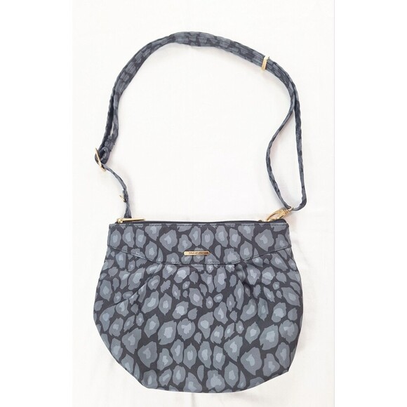 Travelon Crossbody Shoulder Bag‎ Cheetah Animal Print Light Grey Black Medium - Picture 1 of 13